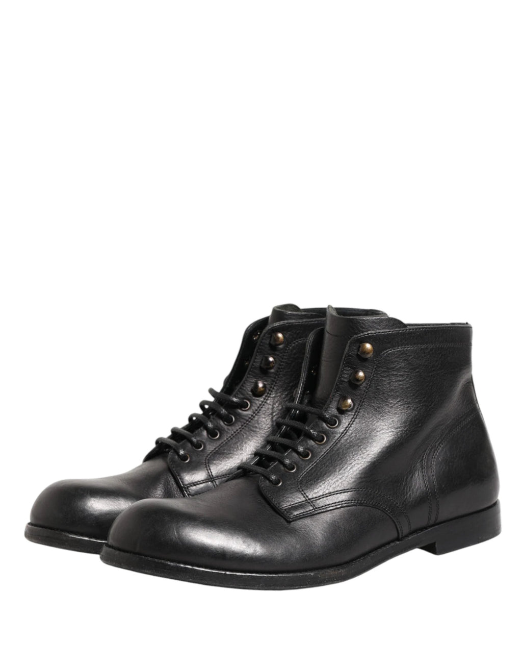 Dolce & Gabbana Black Lace Up Short Ankle Boots Men Shoes by Dolce & Gabbana