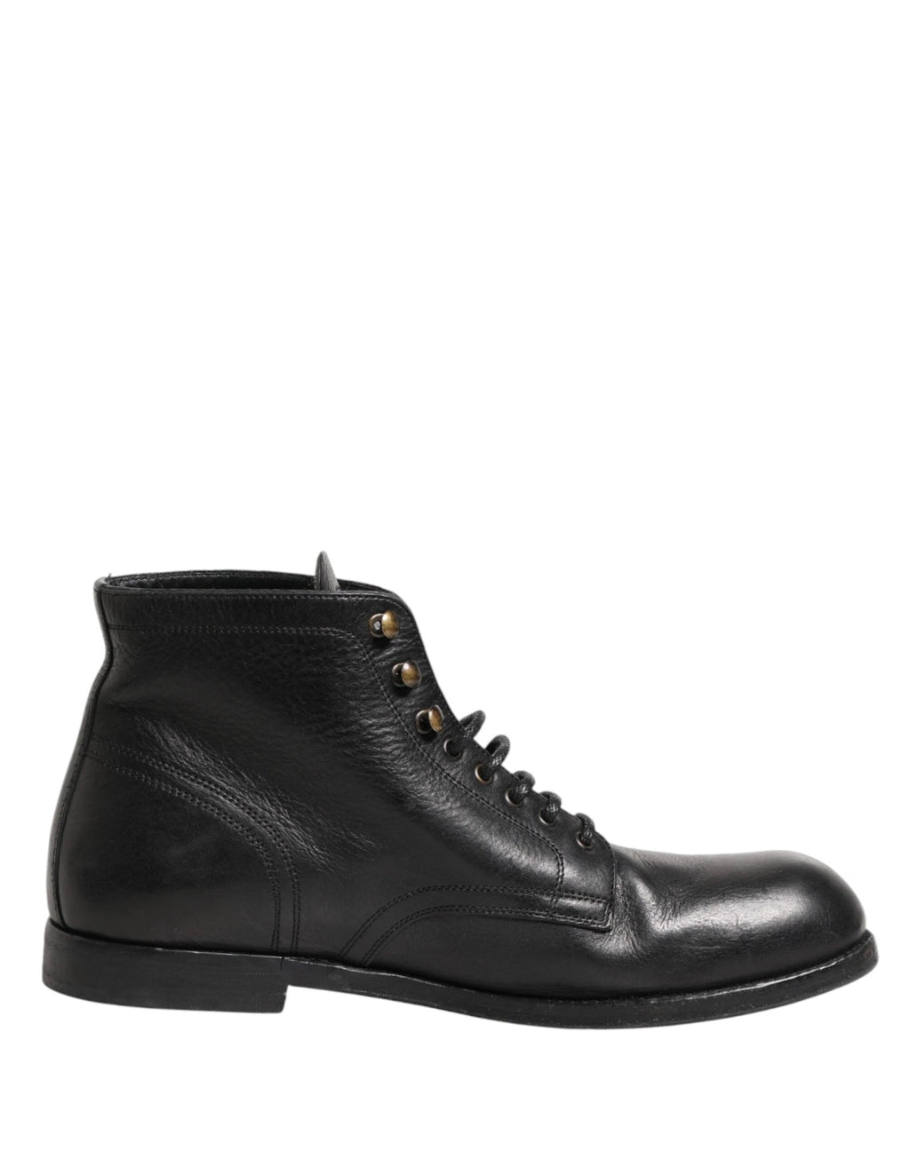 Dolce & Gabbana Black Lace Up Short Ankle Boots Men Shoes by Dolce & Gabbana