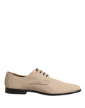 Dolce & Gabbana Beige Canvas Derby Lace Up Dress Men Shoes by Dolce & Gabbana