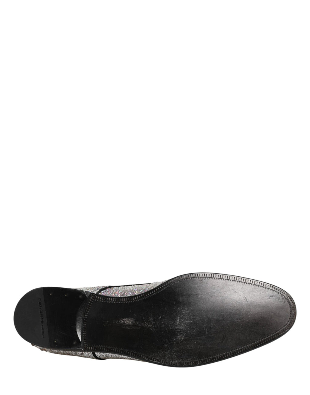 Dolce & Gabbana Silver Sequined Lace Up Men Derby Dress Shoes by Dolce & Gabbana