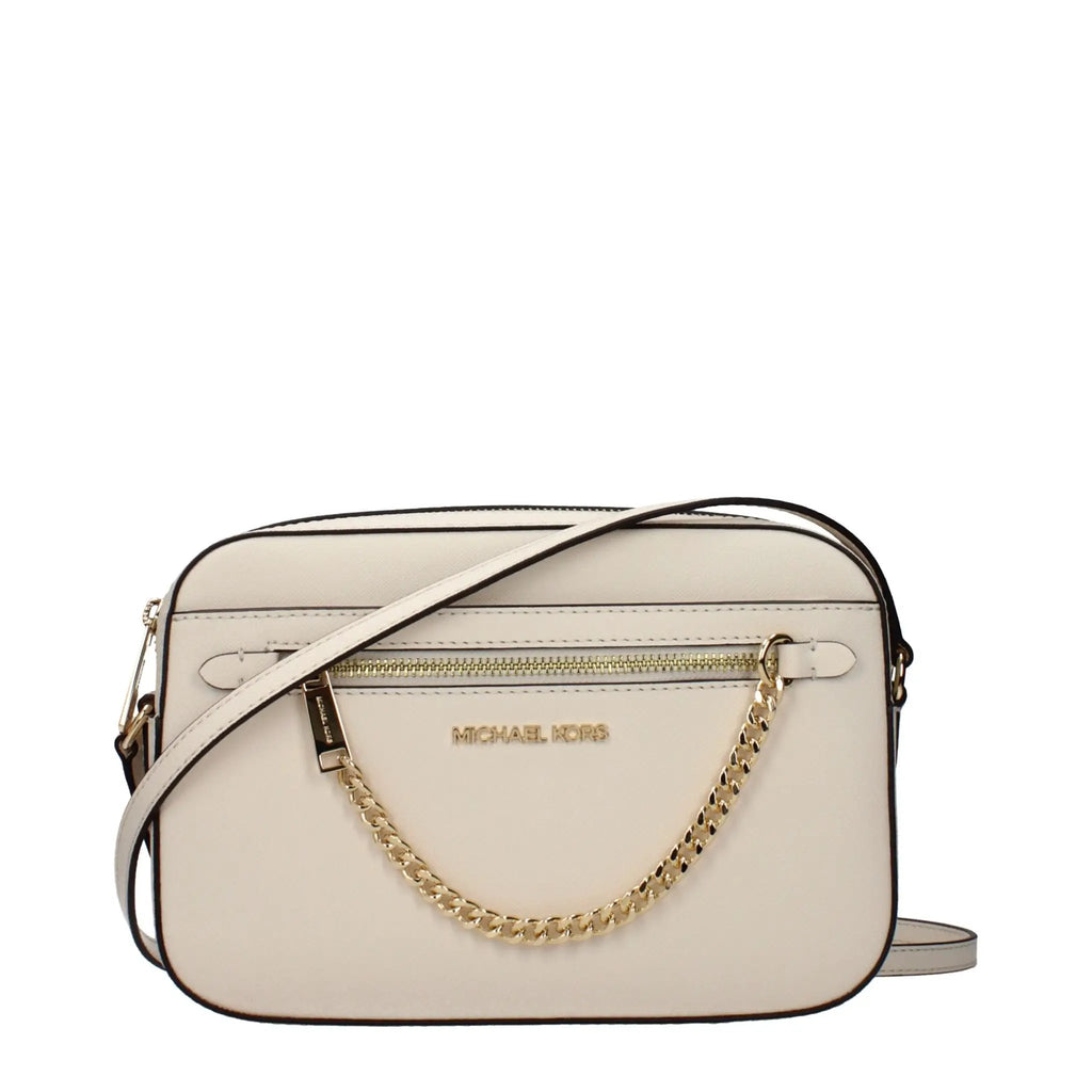 Sac bandoulière en cuir beige Michael Kors