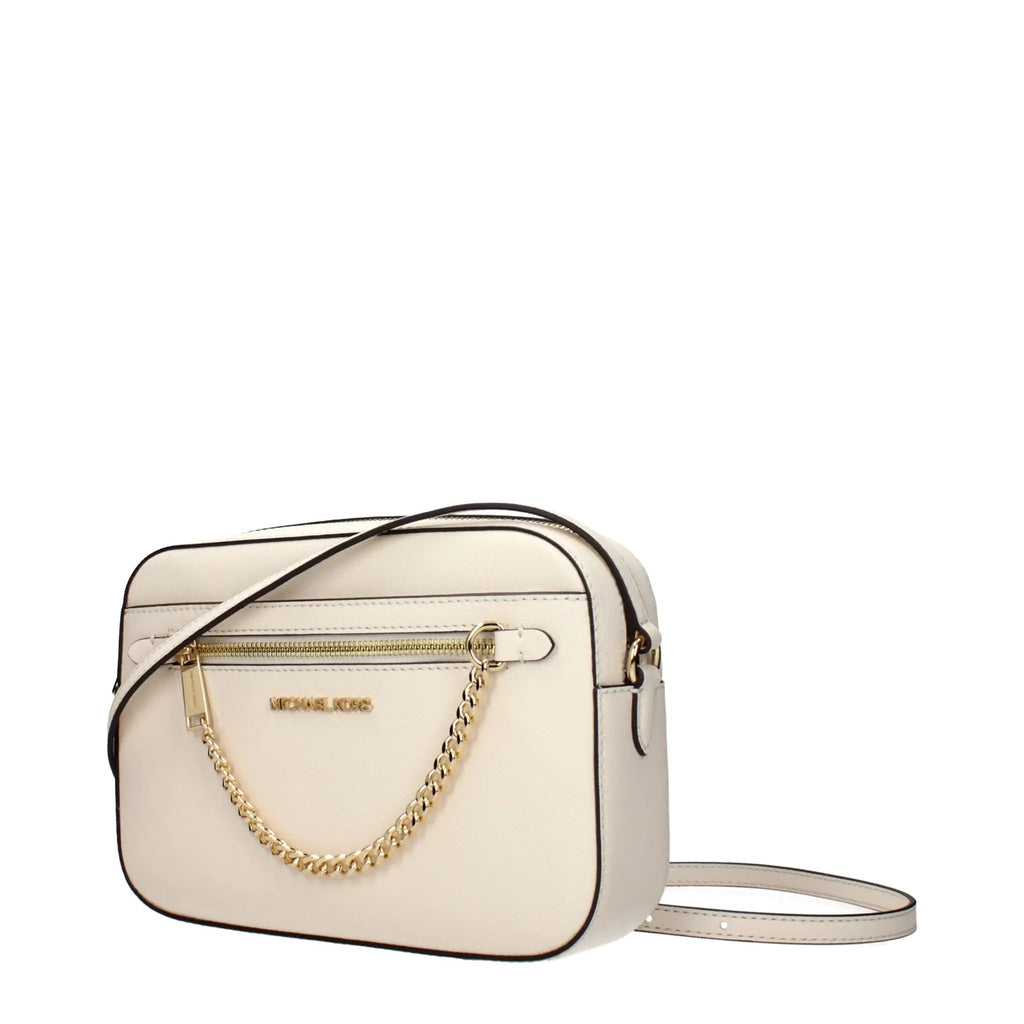 Sac bandoulière en cuir beige Michael Kors