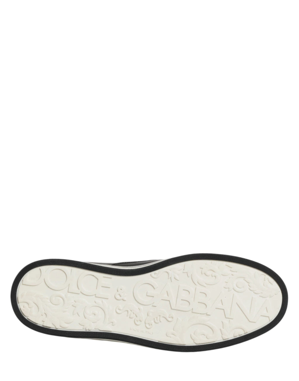Dolce & Gabbana Black Leather Signature Figures Sneakers Shoes by Dolce & Gabbana