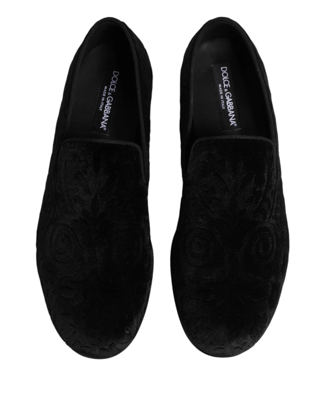 Dolce & Gabbana Black Velvet Slip On Loafers Formal Men Shoes by Dolce & Gabbana
