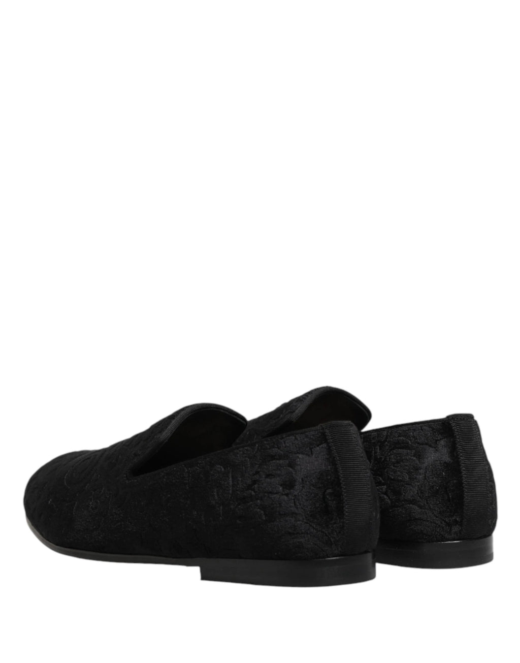 Dolce & Gabbana Black Velvet Slip On Loafers Formal Men Shoes by Dolce & Gabbana