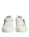 Baskets Dolce &amp; Gabbana en cuir blanc avec patch Sacré-Cœur