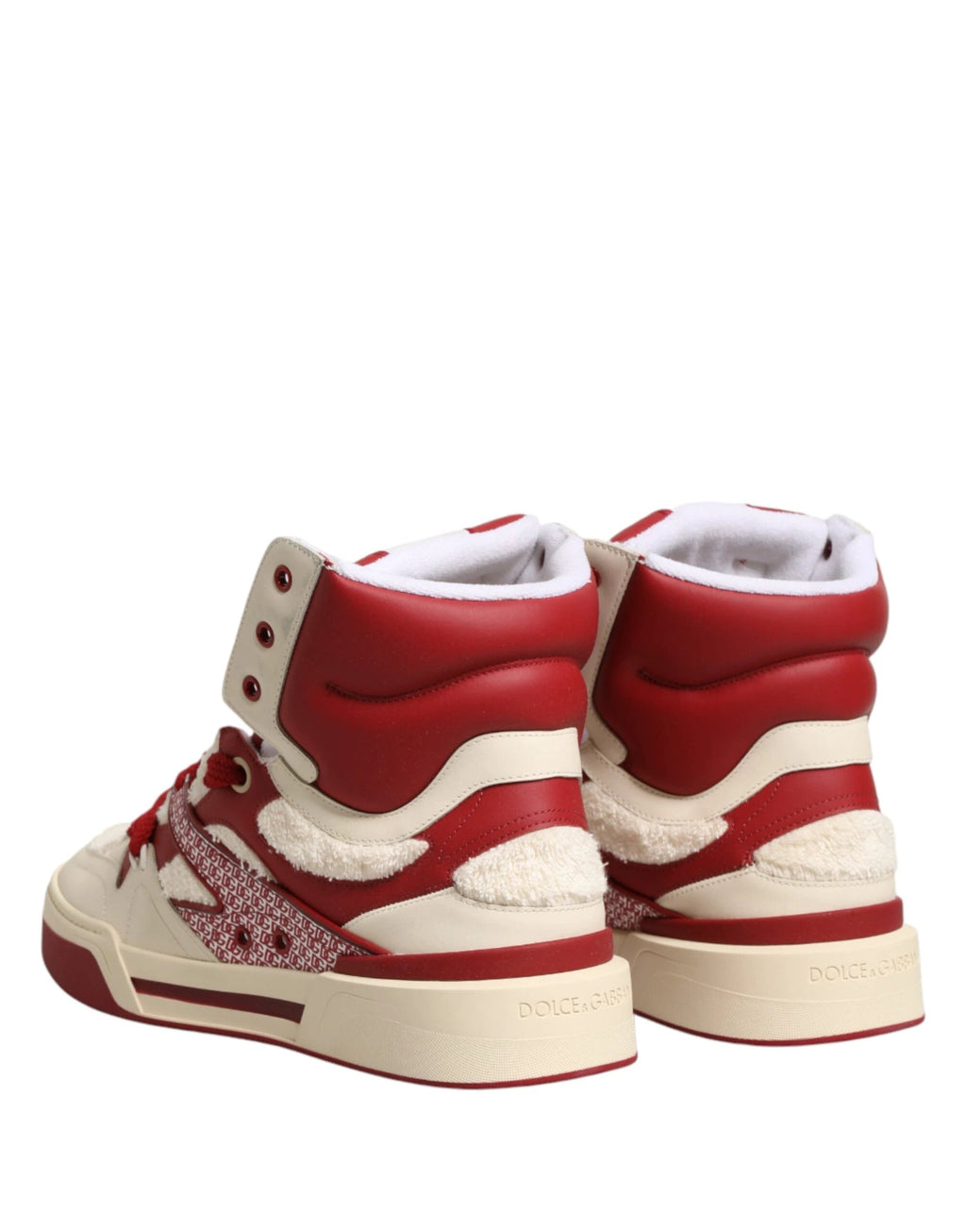 Dolce & Gabbana White Red Custom 2.Zero High Top Men Sneakers Shoes by Dolce & Gabbana