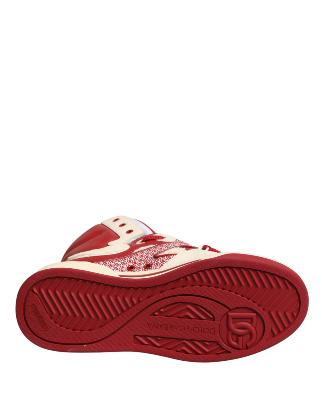 Dolce & Gabbana White Red Custom 2.Zero High Top Men Sneakers Shoes by Dolce & Gabbana