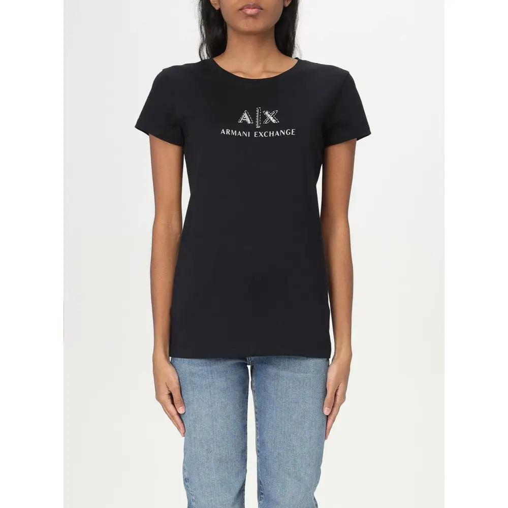 Armani Exchange Black Cotton T-Shirt