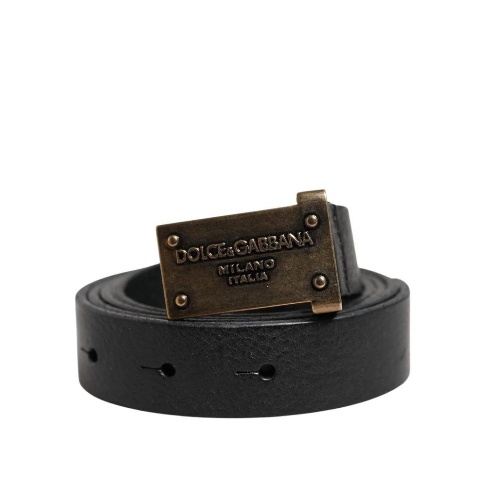 Dolce & Gabbana Black Leather Regular Belt by Dolce & Gabbana