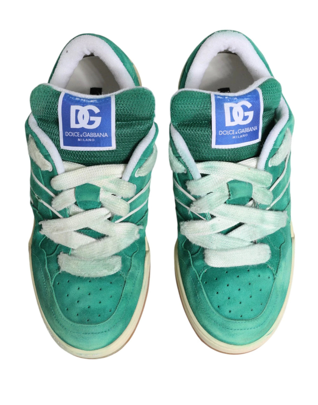 Dolce & Gabbana Green Suede New Roma Low Top Sneakers Shoes by Dolce & Gabbana