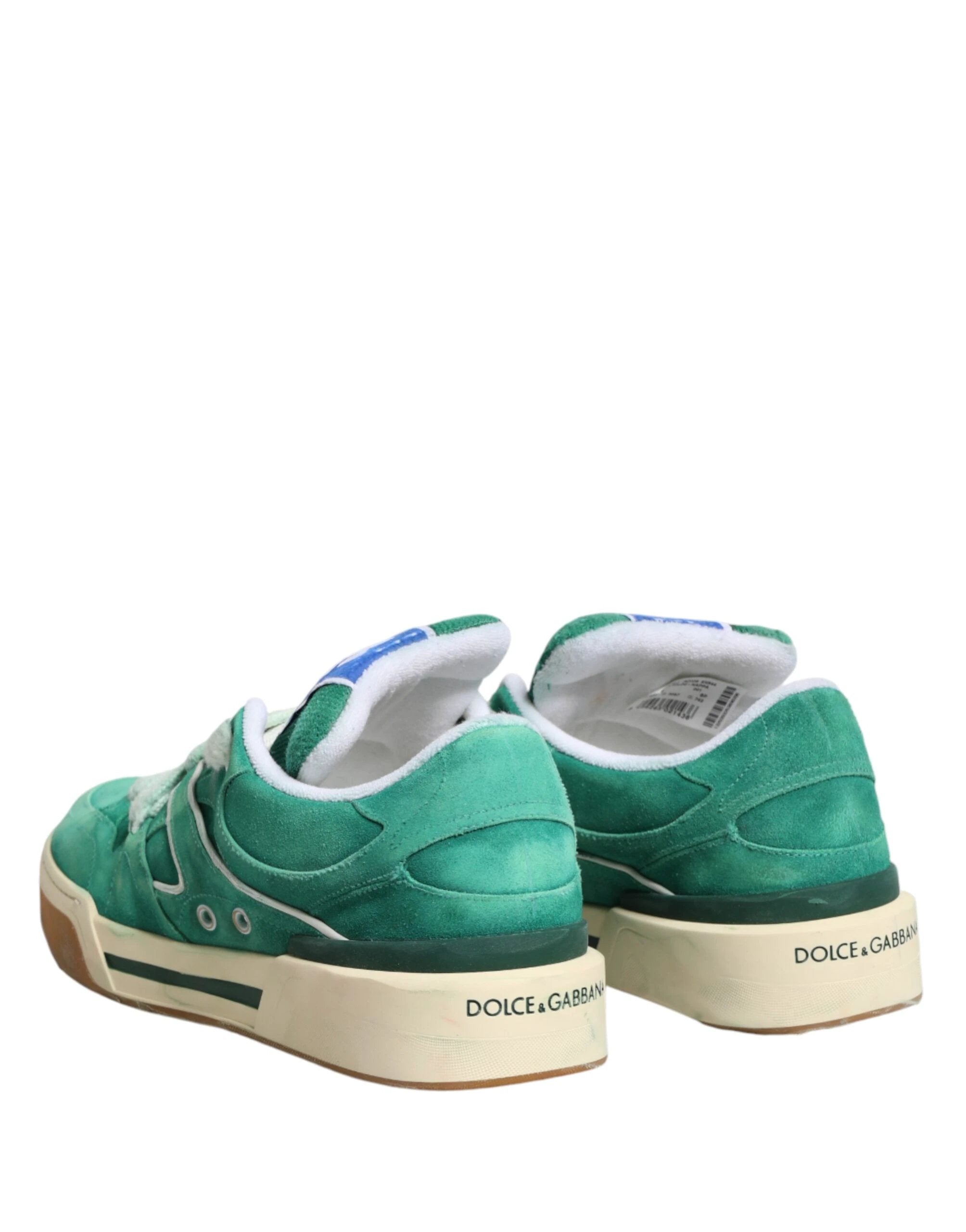 Dolce & Gabbana Green Suede New Roma Low Top Sneakers Shoes by Dolce & Gabbana