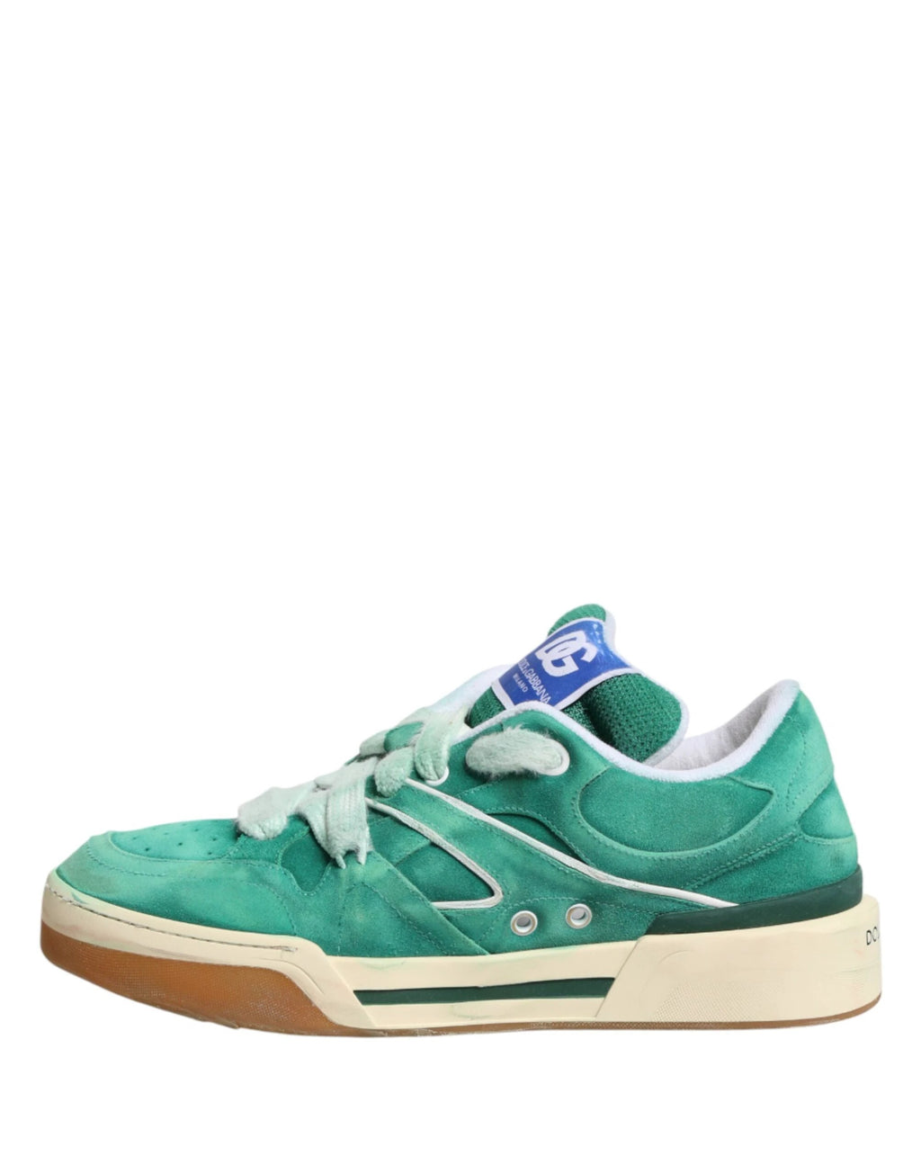 Dolce & Gabbana Green Suede New Roma Low Top Sneakers Shoes by Dolce & Gabbana