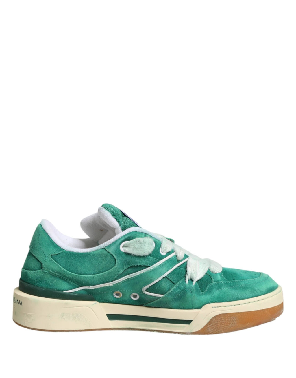 Dolce & Gabbana Green Suede New Roma Low Top Sneakers Shoes by Dolce & Gabbana