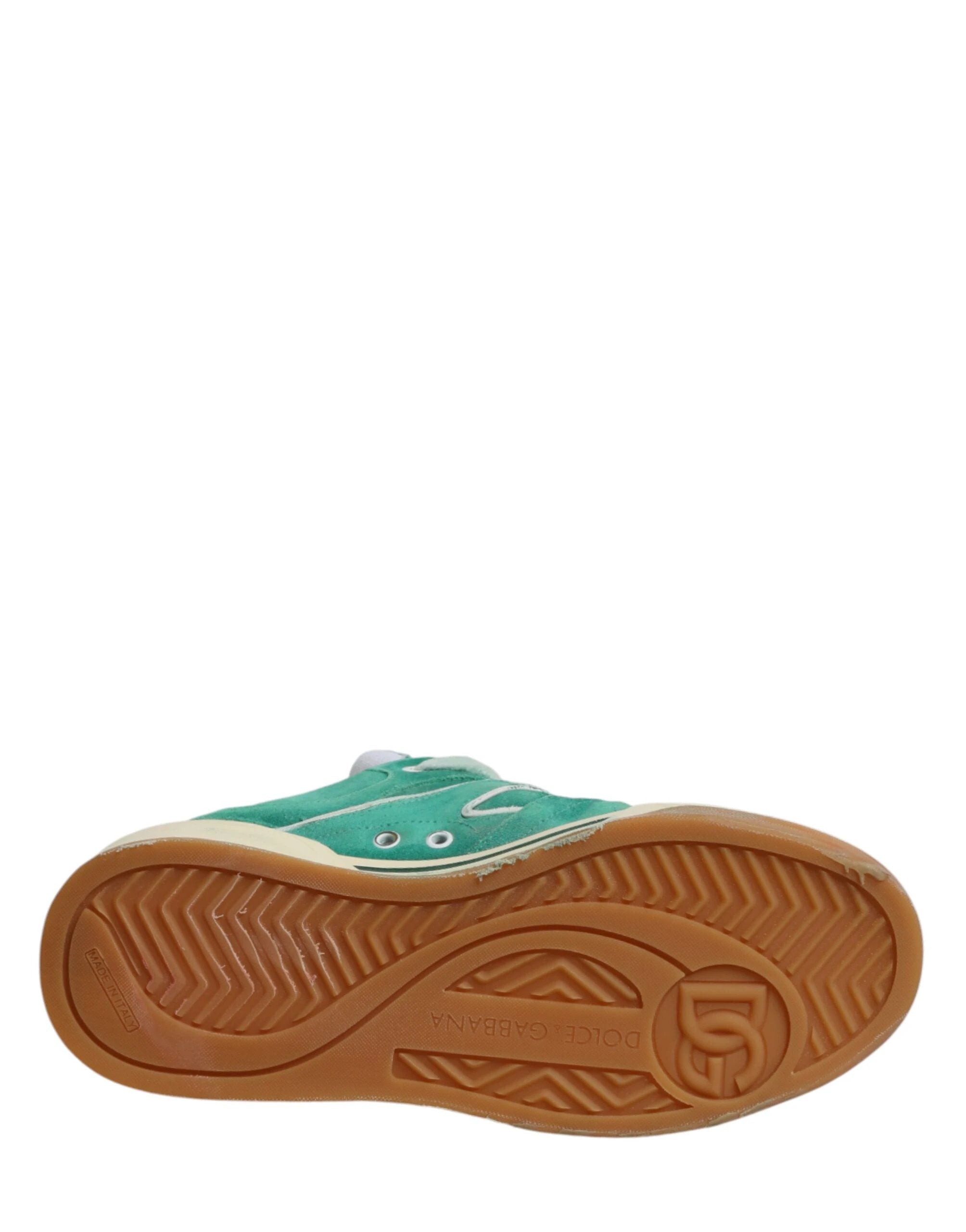 Dolce & Gabbana Green Suede New Roma Low Top Sneakers Shoes by Dolce & Gabbana