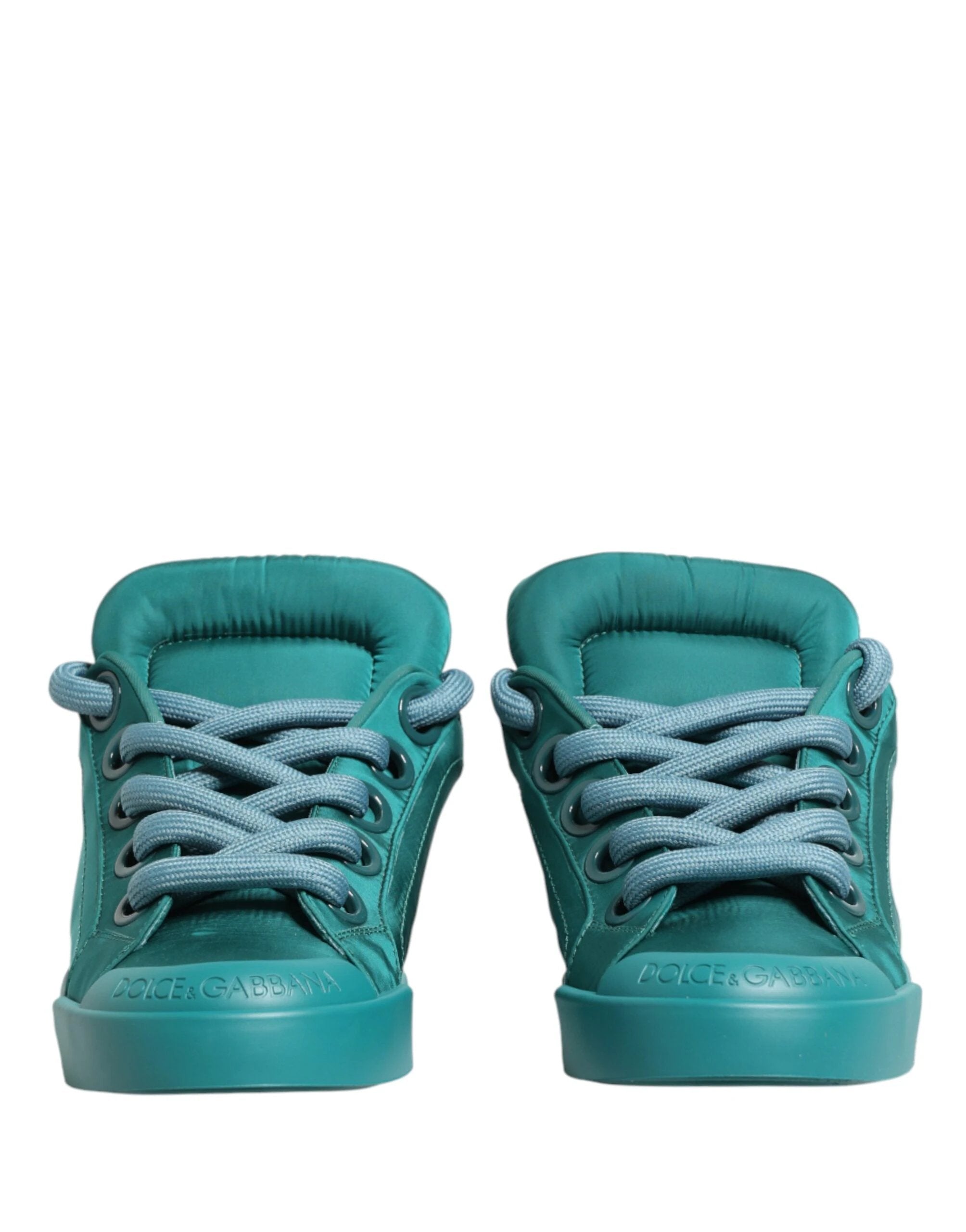 Dolce & Gabbana Teal Portofino Men Low Top Sneakers Shoes by Dolce & Gabbana