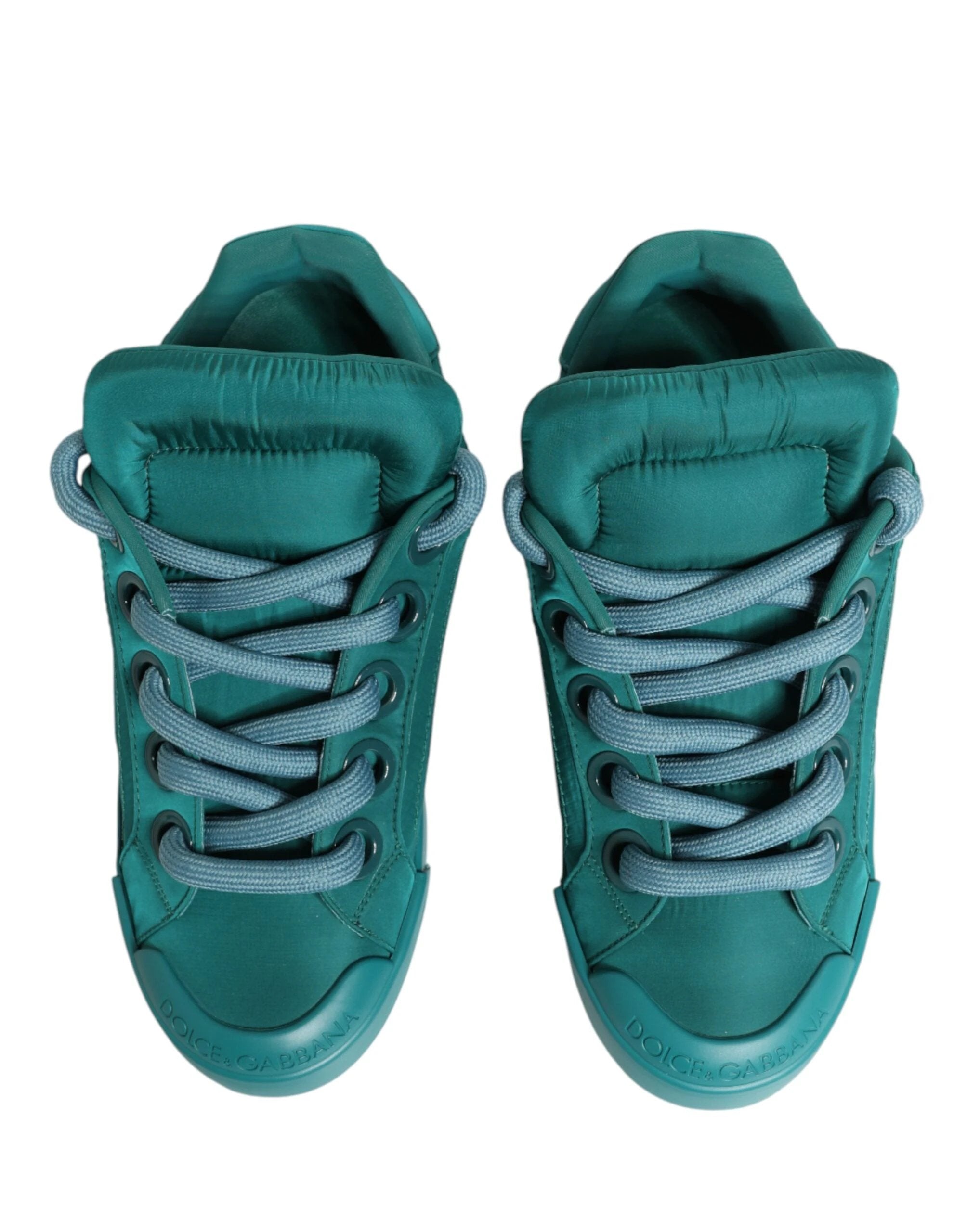Dolce & Gabbana Teal Portofino Men Low Top Sneakers Shoes by Dolce & Gabbana
