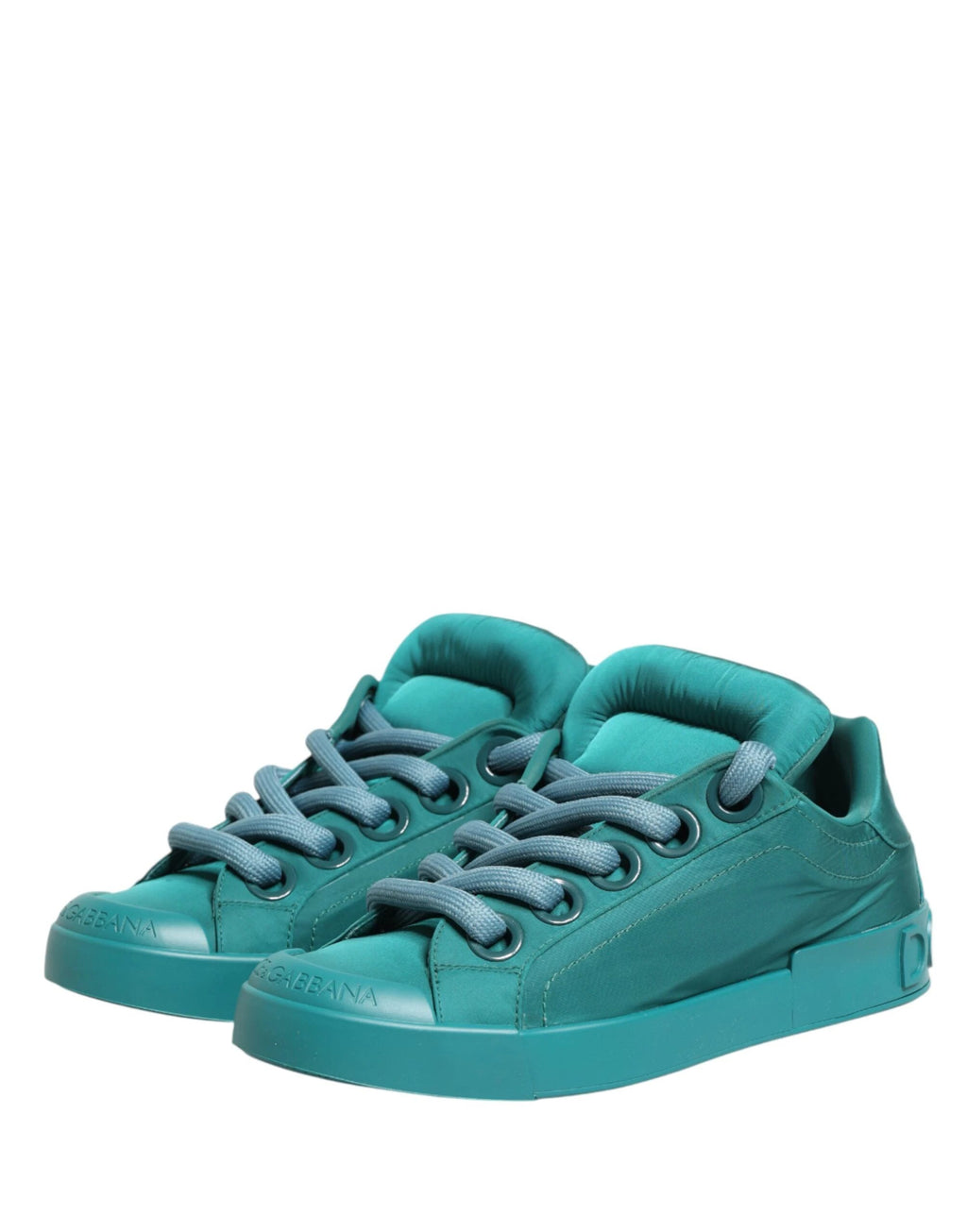 Dolce & Gabbana Teal Portofino Men Low Top Sneakers Shoes by Dolce & Gabbana