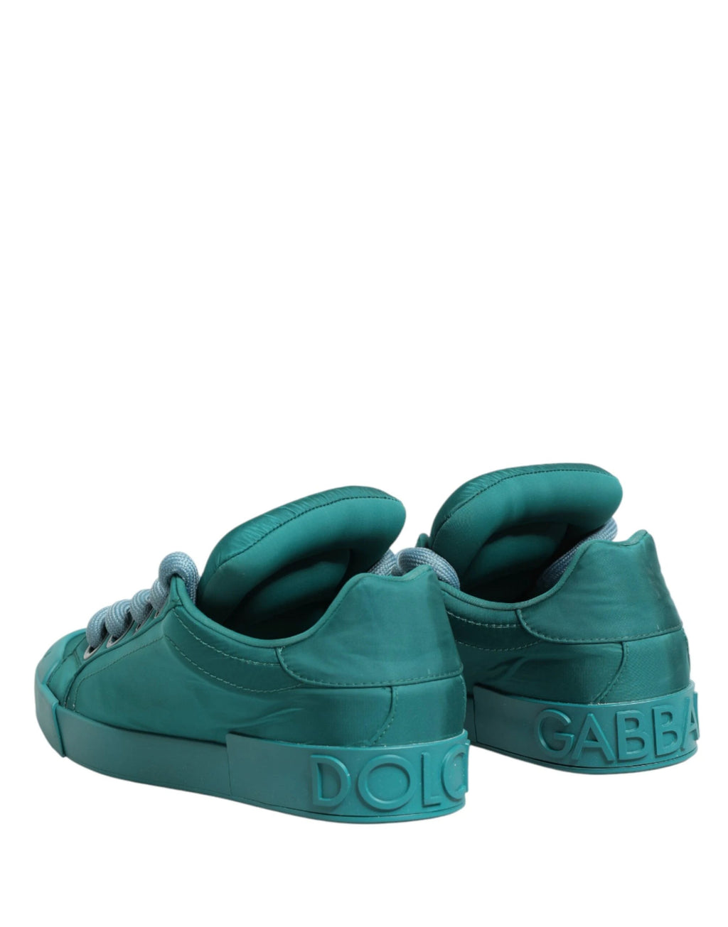 Dolce & Gabbana Teal Portofino Men Low Top Sneakers Shoes by Dolce & Gabbana