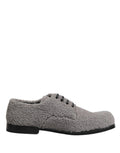 Dolce & Gabbana Gray Fleece Lace Up Men Derby Dress Shoes by Dolce & Gabbana