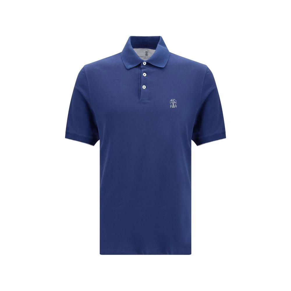 Brunello Cucinelli Blue Cotton Polo Shirt by Brunello Cucinelli