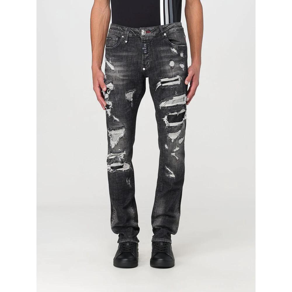 Philipp Plein Gray Denim Slim Fit Jeans by Philipp Plein