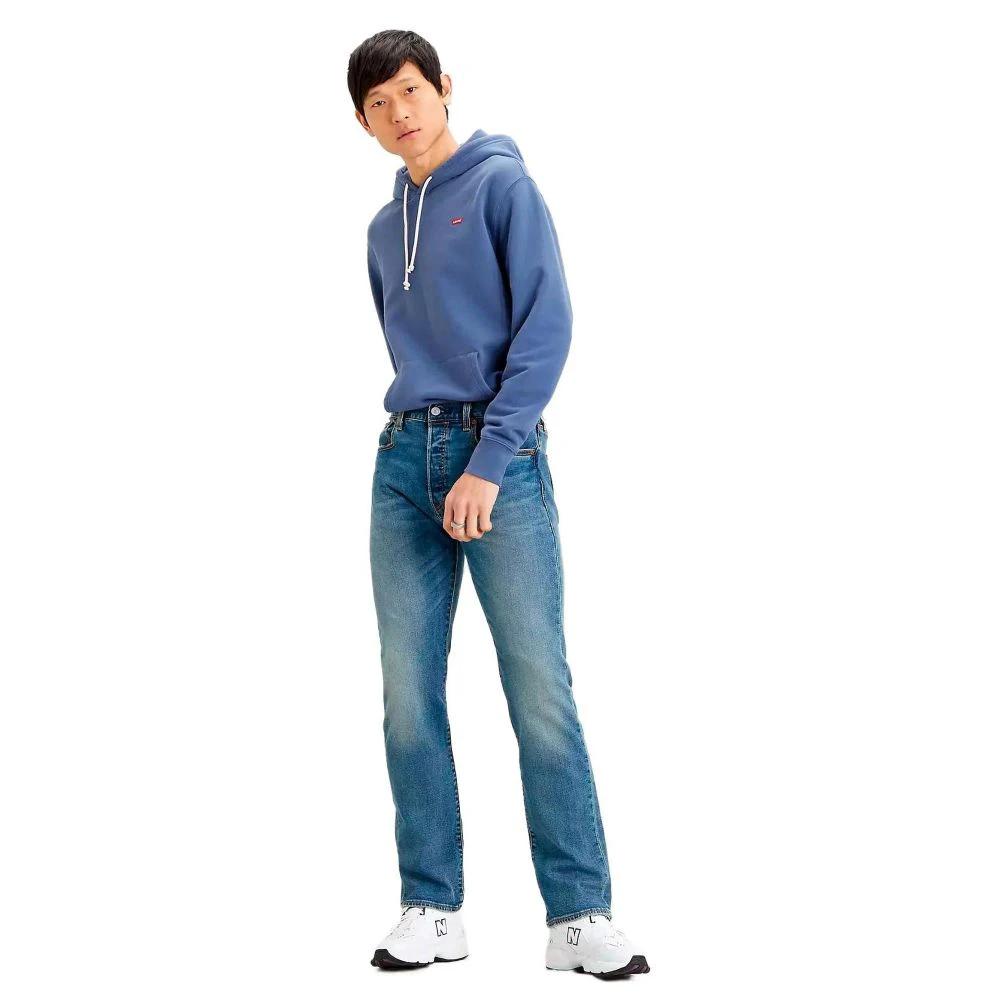 Levi's Blue Cotton Straight-Leg Jeans by Levi's