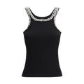 PINKO Black Cotton Sleeveles T-Shirt