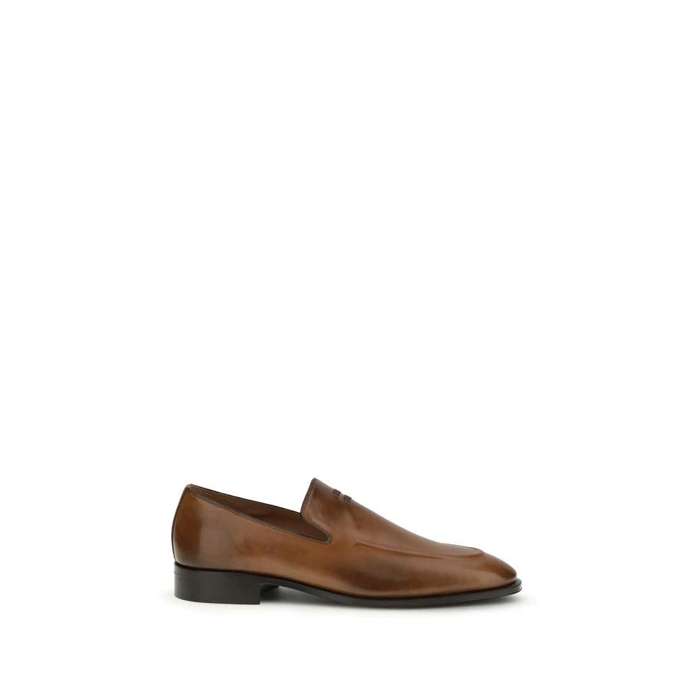 Miu Miu Brown Calf Leather Bos Taurus Slip-On Loafers by Miu Miu