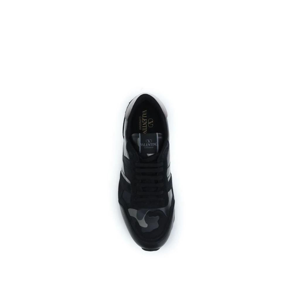 Valentino Garavani Black Calf Leather Bos Taurus Athletic Sneakers by Valentino Garavani