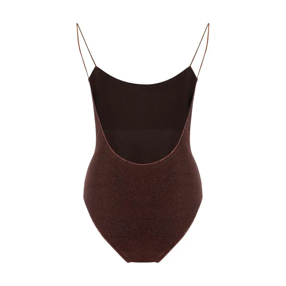 Oséree Brown Metal One-Piece Swimsuit