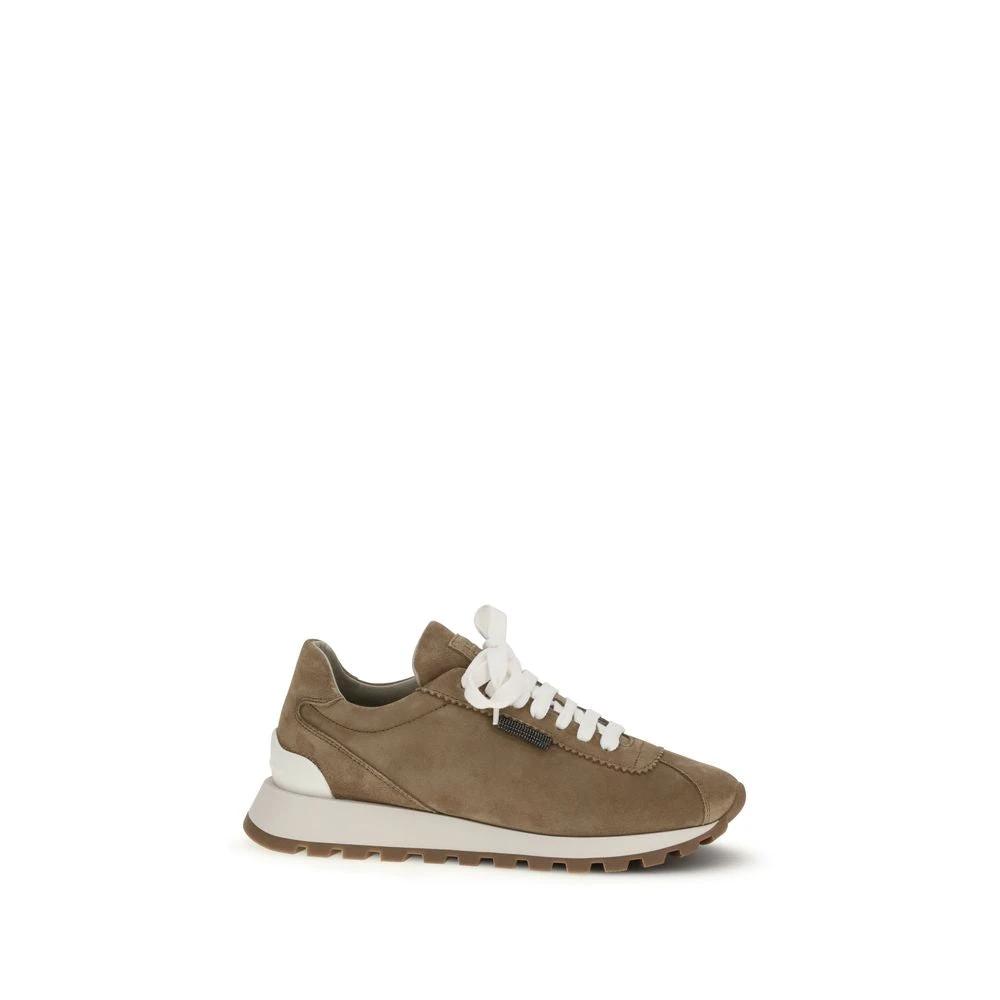 Brunello Cucinelli Beige Rubber Platform Sneakers by Brunello Cucinelli