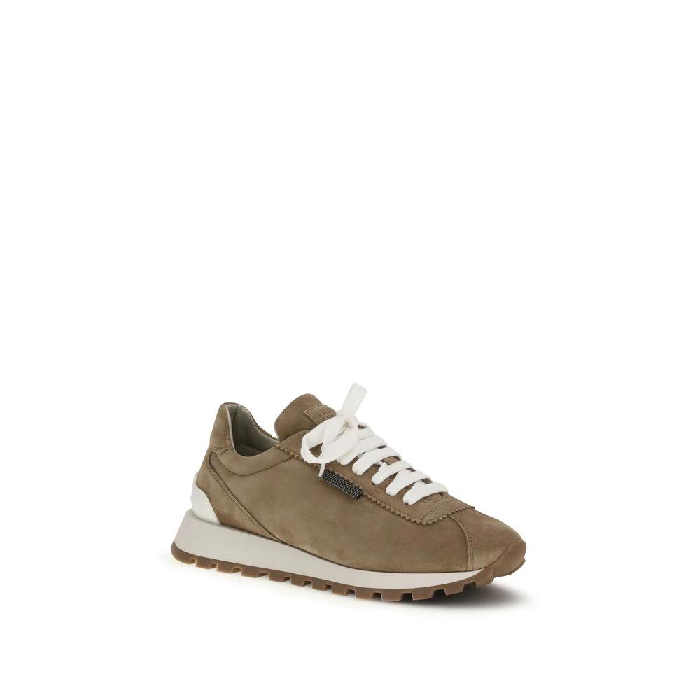 Brunello Cucinelli Beige Rubber Platform Sneakers by Brunello Cucinelli
