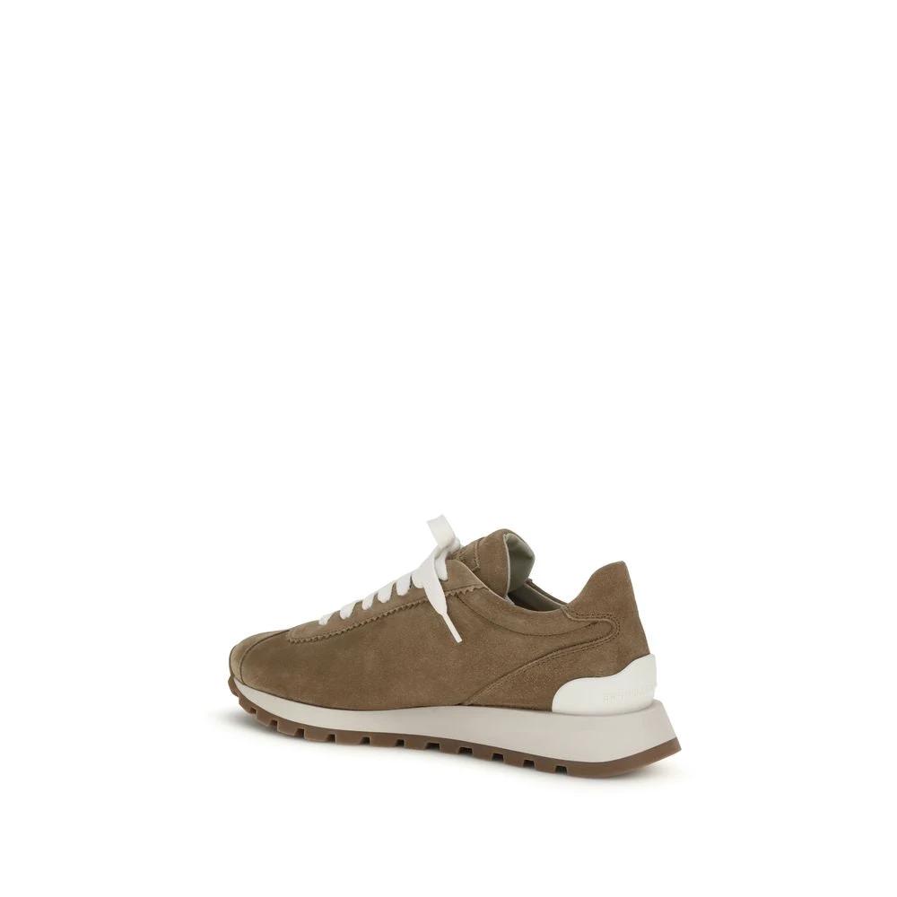 Brunello Cucinelli Beige Rubber Platform Sneakers by Brunello Cucinelli