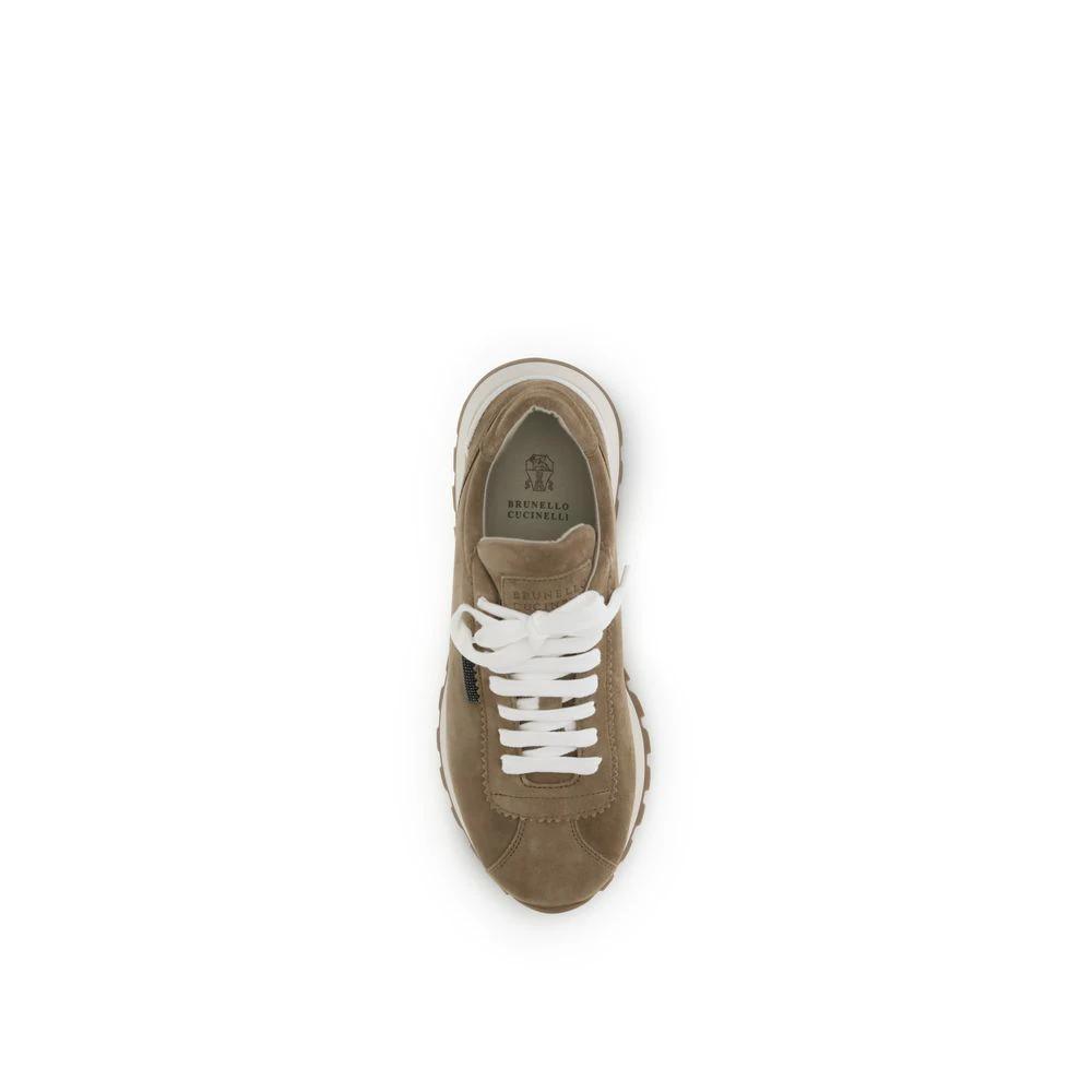 Brunello Cucinelli Beige Rubber Platform Sneakers by Brunello Cucinelli