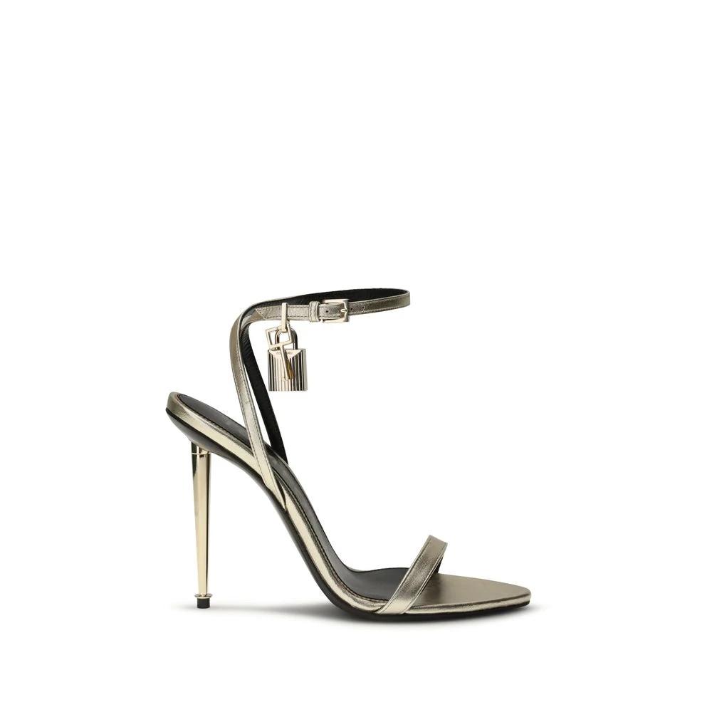 Tom Ford Gold Goatskin Stiletto Heel Sandals by Tom Ford