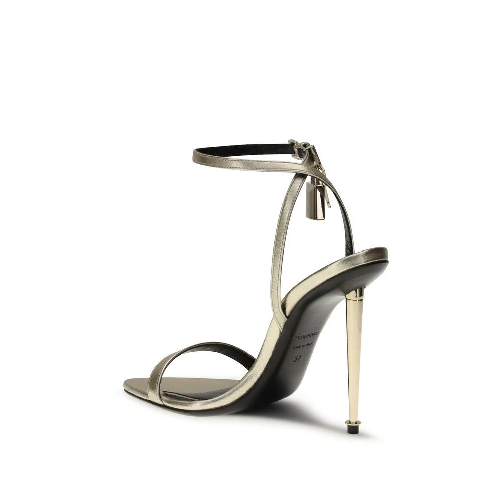 Tom Ford Gold Goatskin Stiletto Heel Sandals by Tom Ford