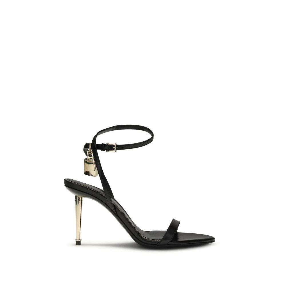 Tom Ford Black Goatskin Stiletto Heel Sandals by Tom Ford