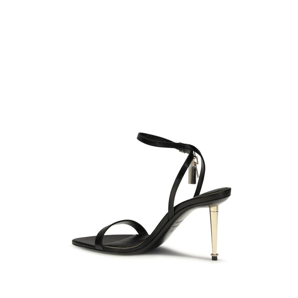 Tom Ford Black Goatskin Stiletto Heel Sandals by Tom Ford