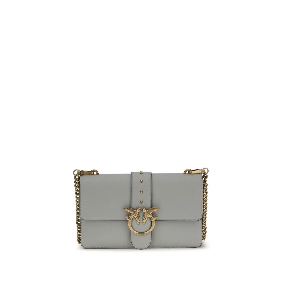PINKO Gray Calf Leather Bos Taurus Shoulder Bag by PINKO