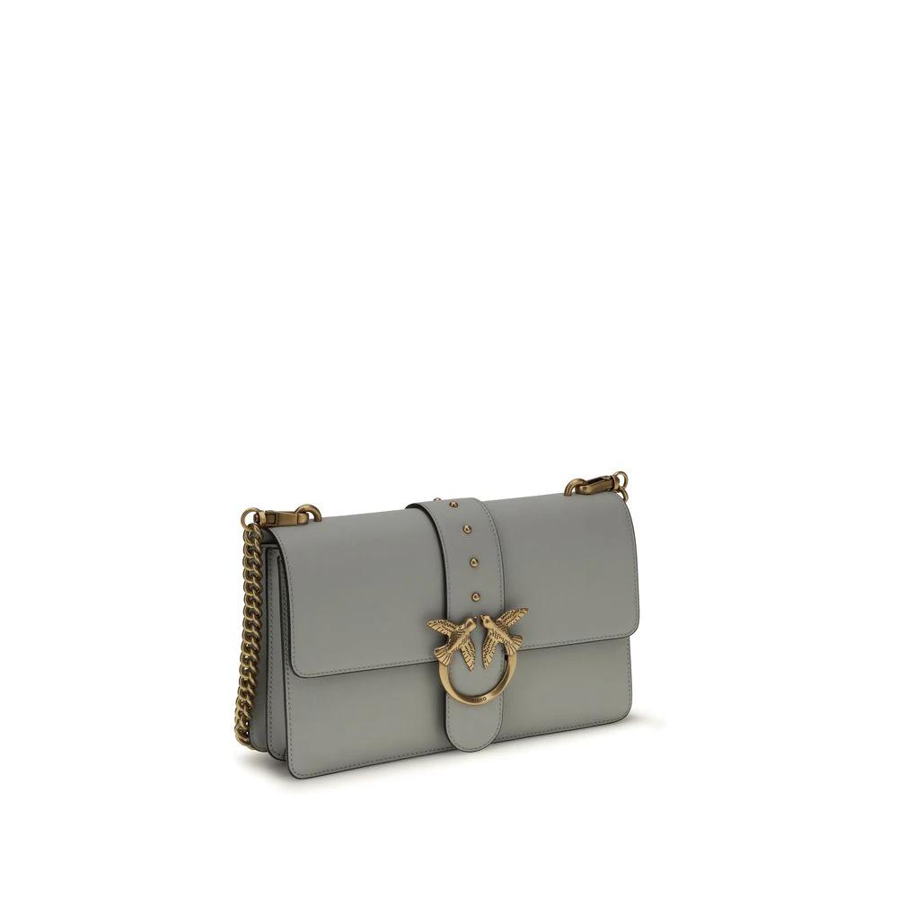 PINKO Gray Calf Leather Bos Taurus Shoulder Bag by PINKO