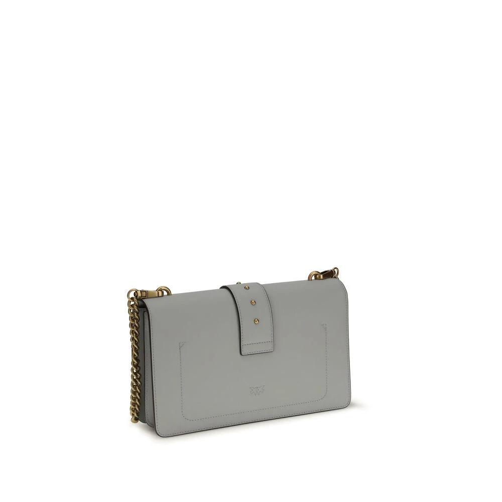 PINKO Gray Calf Leather Bos Taurus Shoulder Bag by PINKO