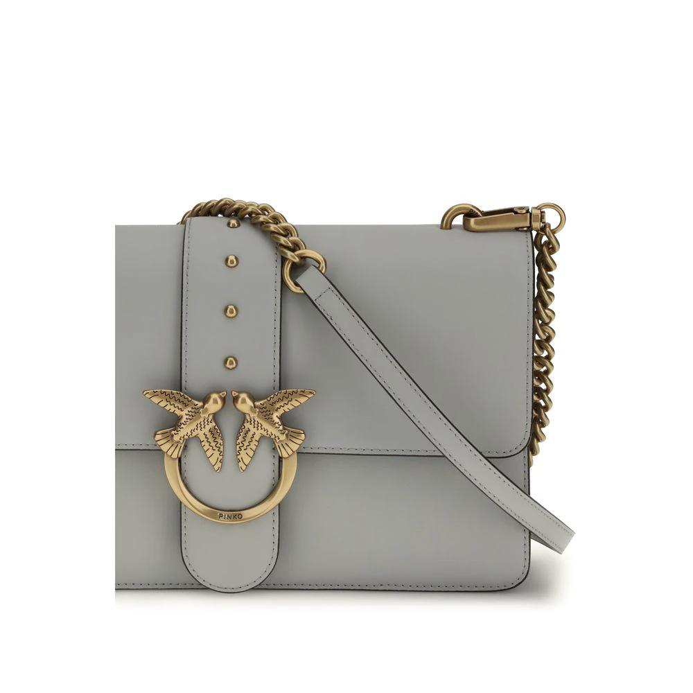 PINKO Gray Calf Leather Bos Taurus Shoulder Bag by PINKO