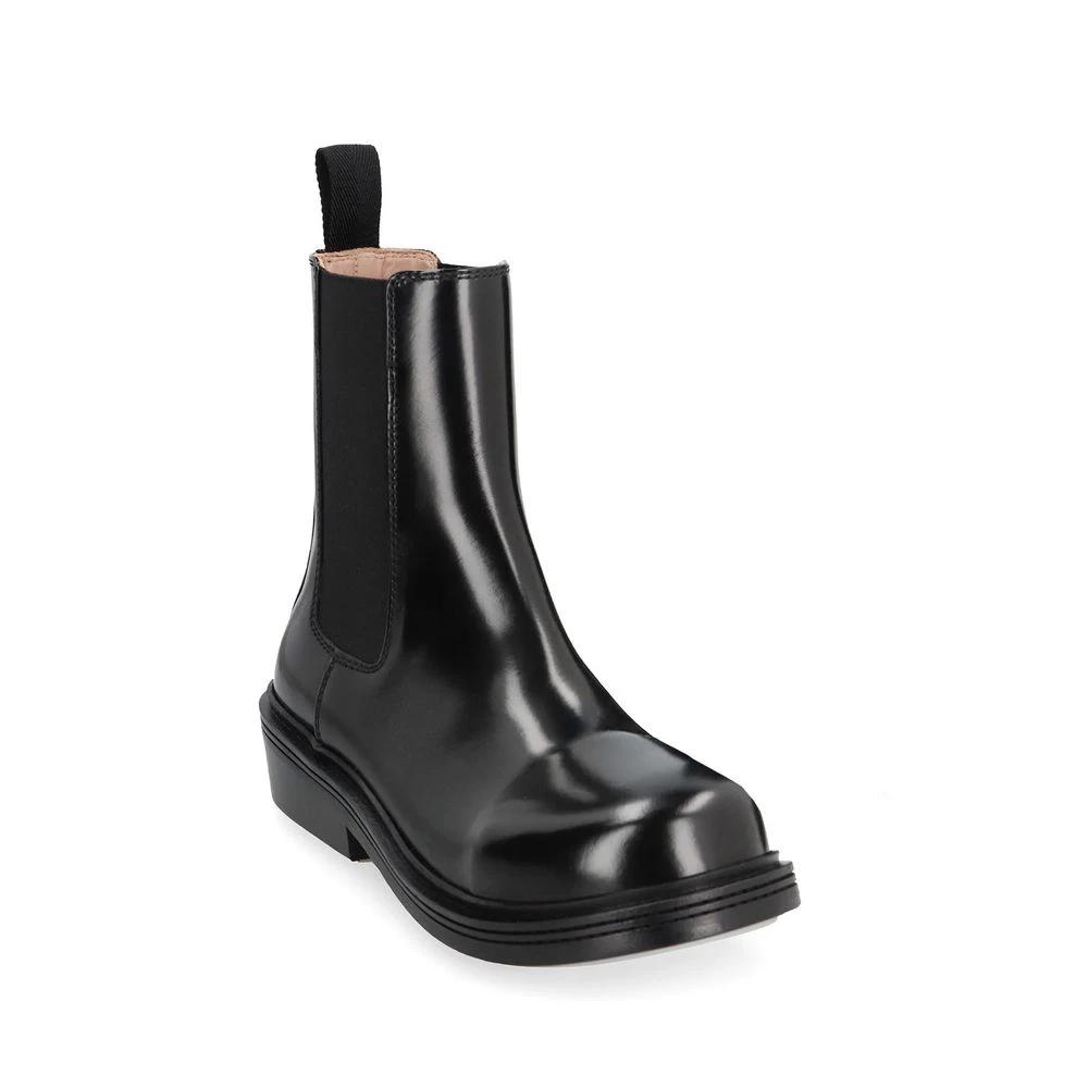 Bottega Veneta Black Calfskin Chelsea Boots by Bottega Veneta