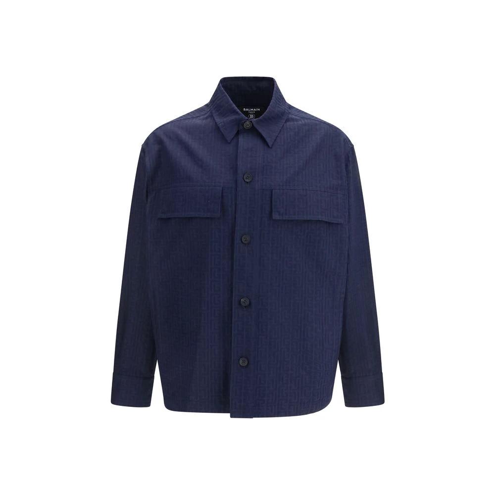 Balmain Blue Cotton Coat by Balmain