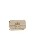 PINKO Beige Calf Leather Bos Taurus Shoulder Bag