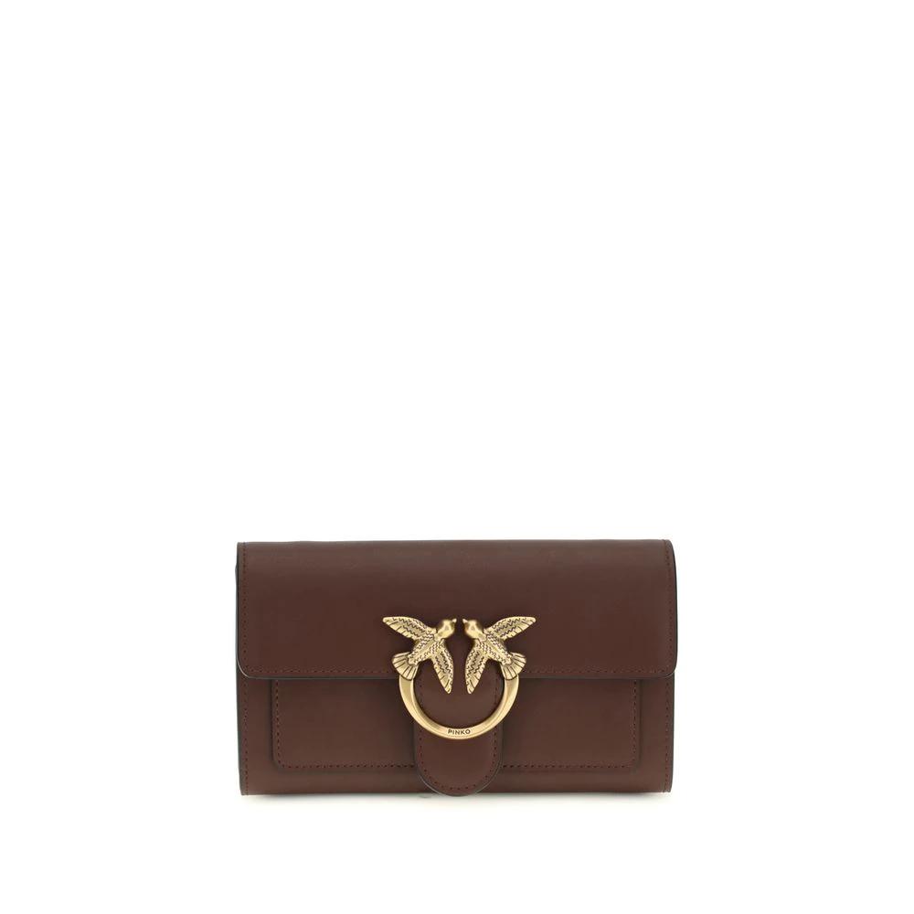 PINKO Brown Calf Leather Bos Taurus Shoulder Bag by PINKO