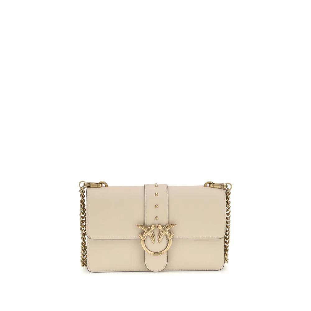 PINKO Beige Calf Leather Bos Taurus Shoulder Bag by PINKO