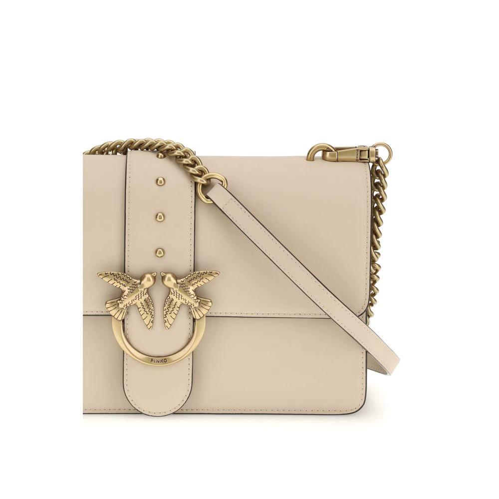 PINKO Beige Calf Leather Bos Taurus Shoulder Bag by PINKO