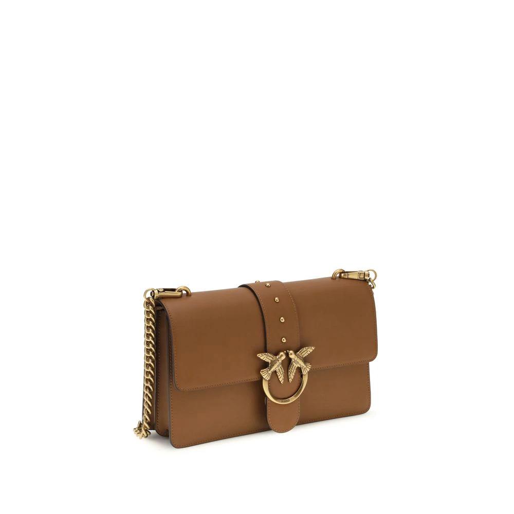 PINKO Brown Calf Leather Bos Taurus Shoulder Bag by PINKO